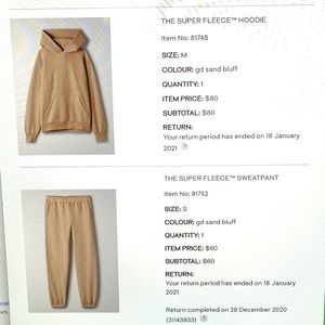 TNA ARITZIA SUPERFLEECE SWEATSUIT